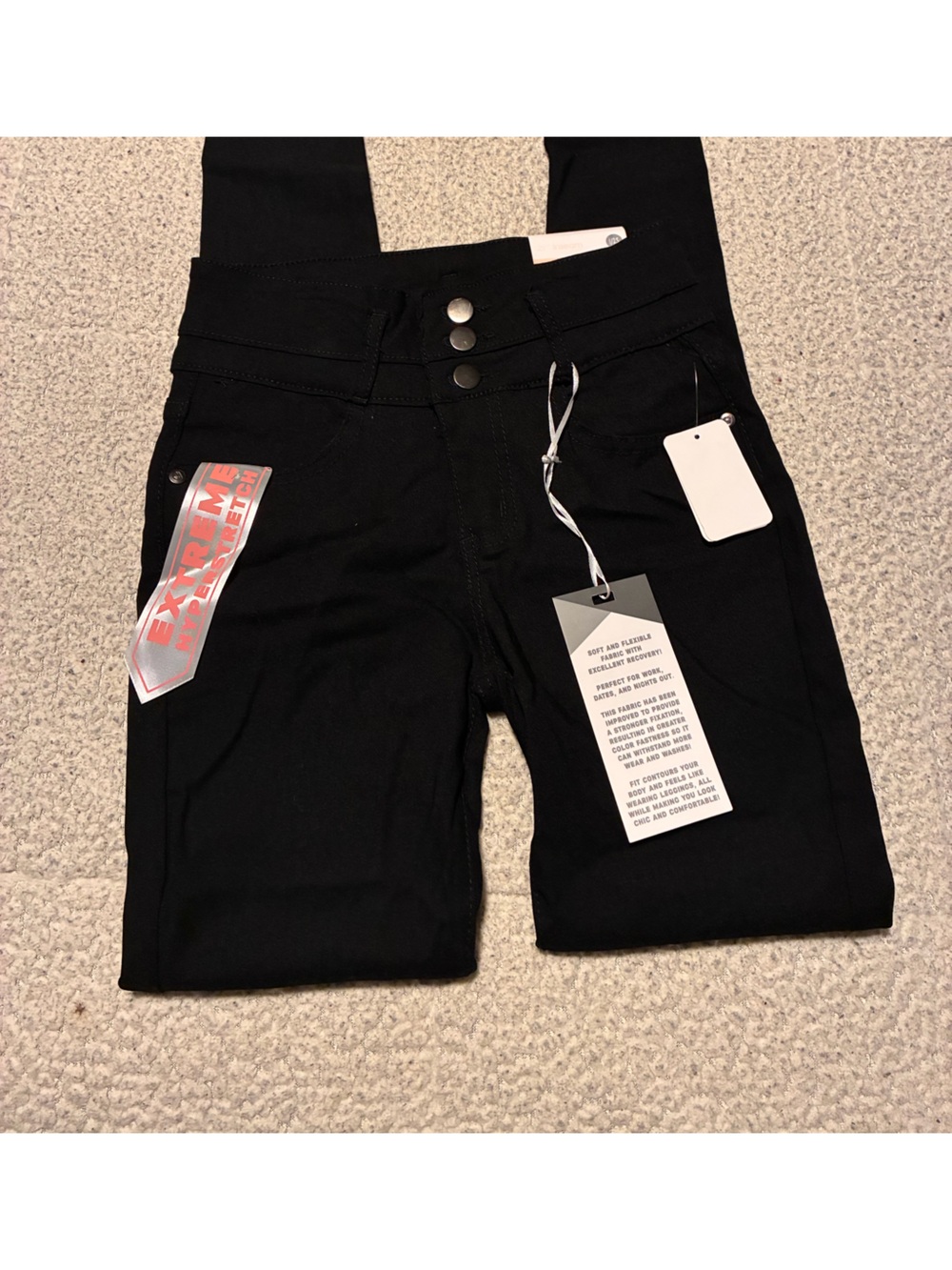 Pastels Black High-Rise Jeggings with multi Button Front, size 1/25